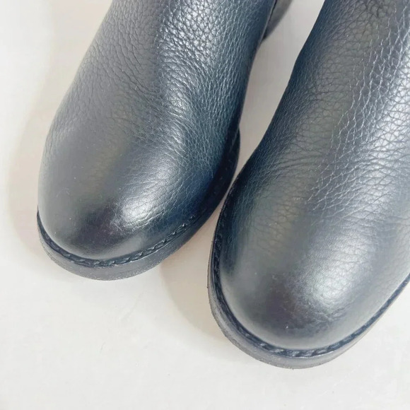 Cole Haan Pearlie Black Pebbled Leather Riding Boot With Buckle Women's Size 5.5 - Picture 9 of 11
